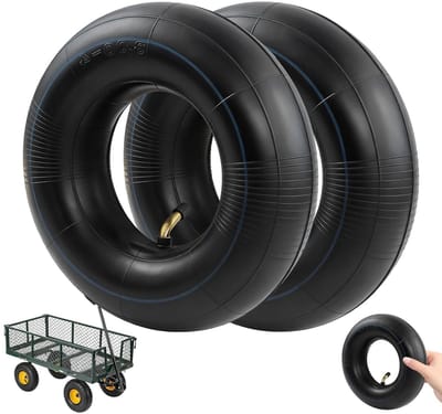 Kruiwagenband Slangen - Binnenband Set - Wiel Vervangen - Gebogen Ventiel - 2 Stuks 3.00-4 - Zwart