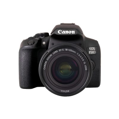 Canon EOS 850D DSLR Camera + EF-S 18-135mm F3.5-5.6 IS USM Zoomlens zwart