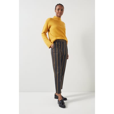LK Bennett Jemima Stripe Straight Jeans  Black Maat: 10 | Straight Broeken Outlet | Dames | Zwart
