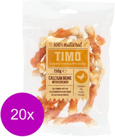 Timo Calciumbot Met Kip - Hondensnacks - 20 x Kip 150 g