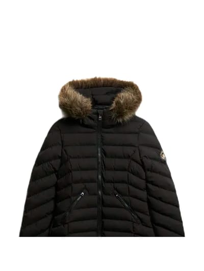 Superdry - Fuji Jas Met Capuchon En Imitatiebont - Dames - Gewatteerde jassen