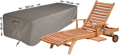 Raffles Covers Beschermhoes ligbed - 200 x 70 H: 40 cm - RSUN200 - Waterdicht - Ademend - UV-bestendig - Elastisch rijgkoord - Beschermhoes tuinmeubelen