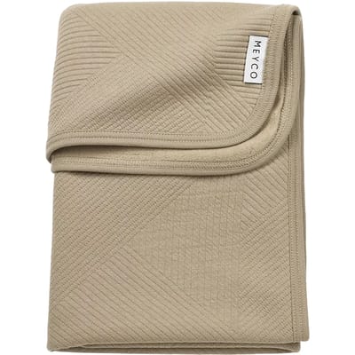 Meyco Baby Jacquard Wiegdeken - Flannel - Taupe - 75x100cm - 1.0 TOG