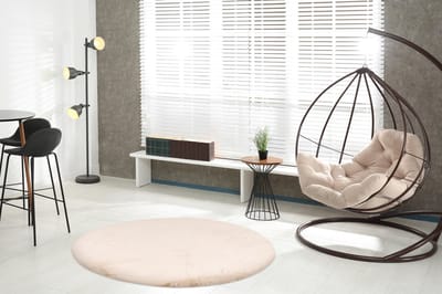 Lalee Heaven - Ronde Vloerkleed - Tapijt – Karpet - Hoogpolig - Superzacht -comfy Fluffy - rabbit fur- 120x120 cm Rond beige