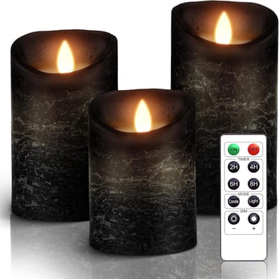 DailySupplies® Led Kaarsen Met Afstandsbediening - Bewegende Vlam - Dimbaar - Zwart