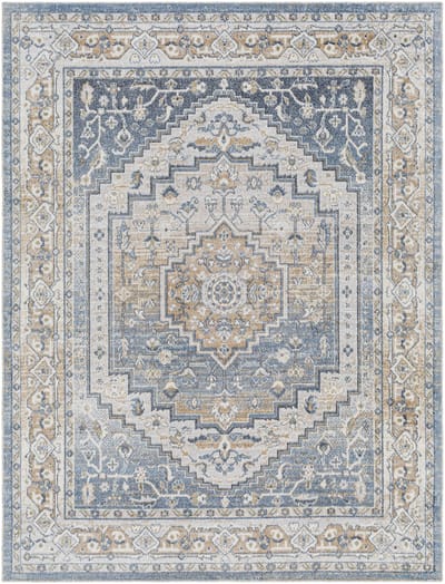SURYA - JENNIFER Wasbaar Oosters Vintage Tapijt Blauw