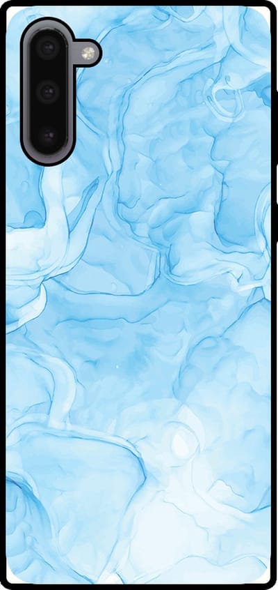 Smartphonica Telefoonhoesje Geschikt voor Samsung Galaxy Note 10 met marmer opdruk - TPU backcover case marble design - Lichtblauw geschikt voor Samsung Galaxy Note 10