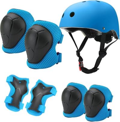 Veiligheidsset Kinderen: Helm, Knie-, Elleboogbeschermers en Polssteun voor Fietsen en Skaten