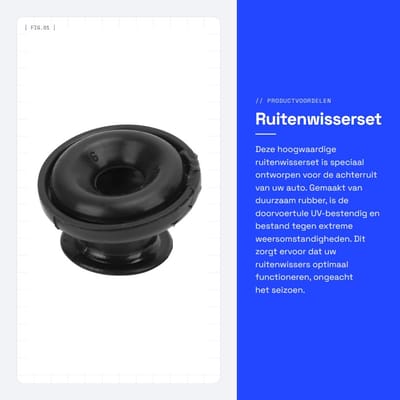 Dailygoods- Ruitenwissers Hoogwaardige Rubber - Achterwisser Doorvoertule - Vervanging Ford Fiesta 2016-2022 - Eenvoudige Installatie - UV-bestendig - Weerbestendig - Wissermotor