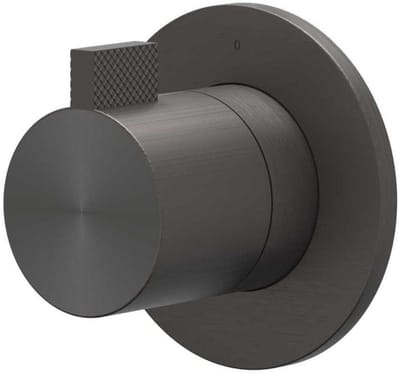 IVY Tribe Afbouwdeel doorstroom inbouwstopkraan symmetry met rond rozet RVS316 geborsteld carbon black PVD