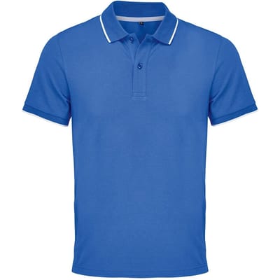 SOLS Volwassen Unisex Palermo Poloshirt (Royaal Blauw, Wit)