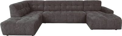 Tower Living U-bank Memphis Chaise R - 3-seater - Ottoman L - Haga 16 charcoal