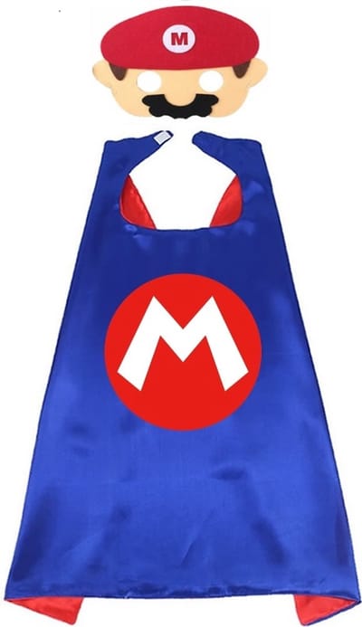Jobber Toys - Mario Verkleedkleding - Superhelden cape - Incl. masker