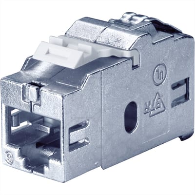BACHMANN Keystone CAT6 klasse Ea STP koppeling RJ45 afgeschermd 10GBit, zilver