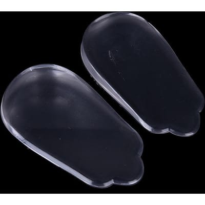 1 Paire Coussinet de Talon en Gel Silicone Orthopédique Tasse de Talon pour Pieds Haute Élasticité Soin Demi-Semelle Coussinet de Chaussure L black