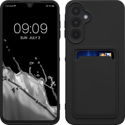 kwmobile telefoonhoesje geschikt voor Samsung Galaxy A16 5G - Hoesje met pasjeshouder - TPU case in zwart
