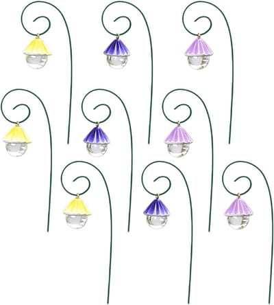 Decoratieve Tuinstaken - Tuinkunst Huisjes - Tuin Verfraaien - Realistische Metalen Vormen - 9 Stuks - Meerdere Kleuren