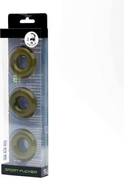 Sport Fucker - Chubby Rubber - Cockringen - 3 stuks - Legergroen