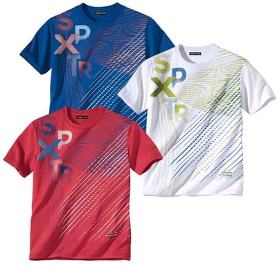 ATLAS FOR MEN - Set van 3 Sport Performer T-shirts - Heren - Verkrijgbaar in grote maten - 4XL
