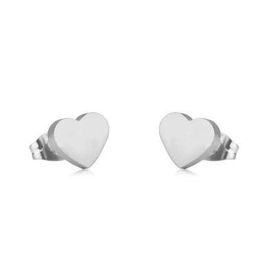 Planet Pink - Oorbellen hartjes zilver - Stainless Steel - Roestvrij Staal rvs - Waterproof