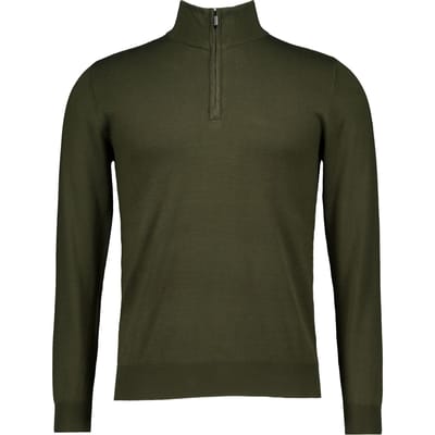 Defaut Paris Knitwear Half-zip Sweater Truien Donkergroen M606