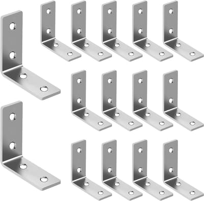 Hoekverbinder Set van 52 Stukken, Metalen Hoekklemmen, 90 Graden Hoekklemmen voor Meubels, Ideaal voor Tafels, Stoelen en Boekenkasten