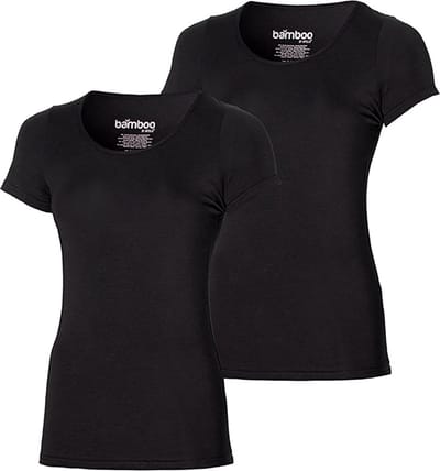 Apollo - Bamboe T-shirt dames - Zwart - 2-Pak - Maat XL - Dames T-shirt