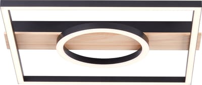 Brilliant Maureen - Plafondlamp - LED 24W - 3000K - Zwart - Hout