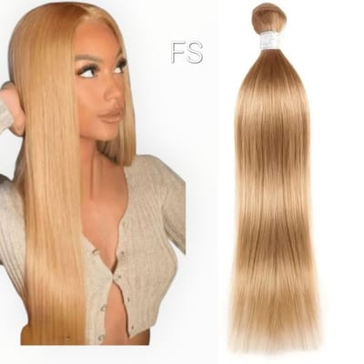 Honingblond Steil Haarverlenging -Braziliaanse Remy Weave - 24 inch Steil – 100% Human Hair Extensions – Kleur 27 – Haarstuks- 1 Bundel- Frazimashop