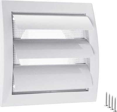 Ventilatierooster Buiten - Luchtrooster ABS - Muurventilatie - Automatische Lamellen - 102 cm Diameter - Wit