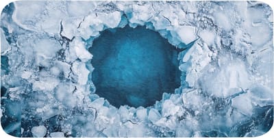 WC mat 120x60 cm - Antislip - Ijs - Blauw - Natuur - Toiletmat - Vloermat - Douchemat - Toilet tapijt - Toiletmatten