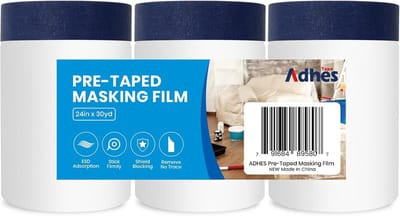 Afdekfolie met plakband - 600 mm x 27 m - 3 Rollen - Bescherming voor Schilderwerk en Meubels