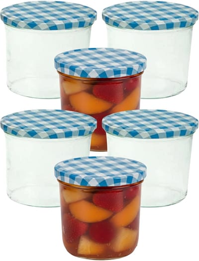 Cosy&trendy Weckpotten / inmaakpotten - blauw - 6x stuks - 230 ml - met draaideksel - glas - inmaakpotten