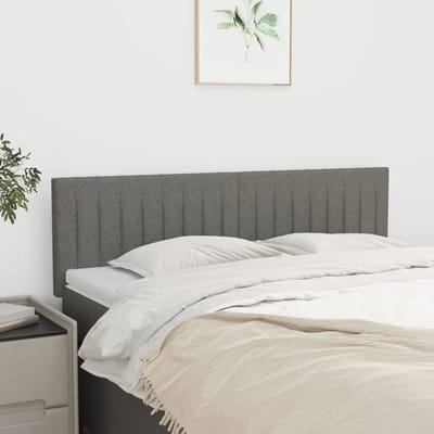 vidaXL - Hoofdborden - 144x5x78/88 - cm - stof - donkergrijs