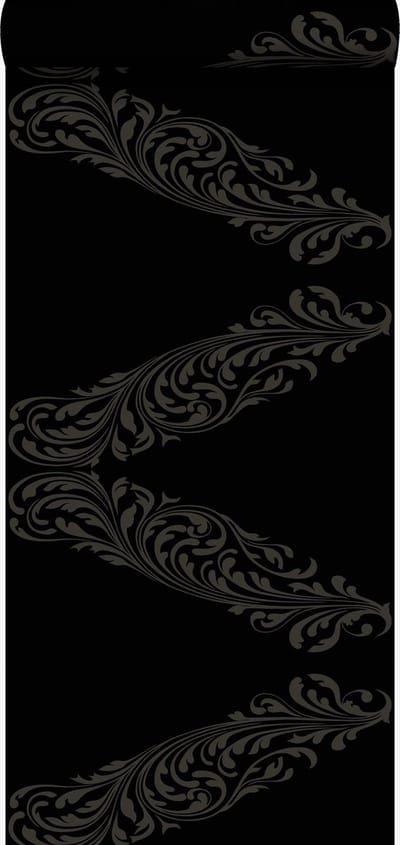 Origin Wallcoverings behang ornamenten mat zwart en grijs - 53 cm x 10.05 m - 345743