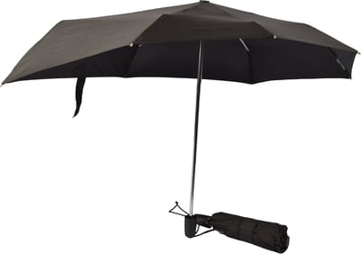 Discountershop - Set van 2 Opvouwbare Stormparaplu's - Zwart, Winddicht, Gemaakt van Polyester/Kunststof - Ideaal voor Kamperen & Buiten - Bestand Tegen Windstoten Tot 80 km/u - Diameter: 97cm