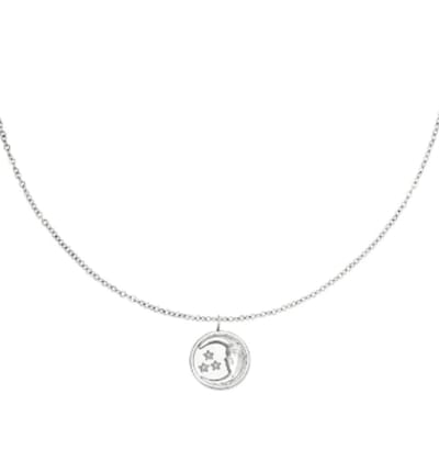 ketting colier - zilver - maan - moeder - kado - kerst - sinterklaas