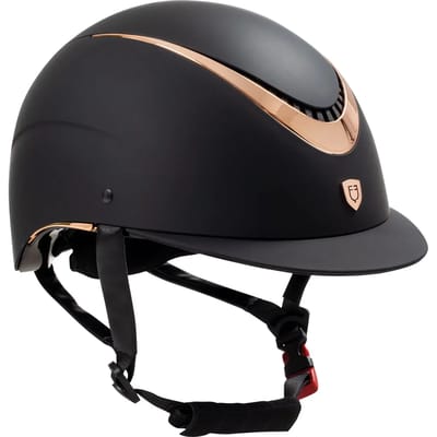 Paardrijhelm met glanzende bekleding Equestro