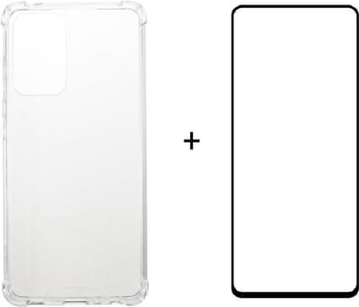 Shockproof silicone tpu gel hoesje Telefoonhoesje geschikt voor Samsung Galaxy A52 met full cover glas screenprotector