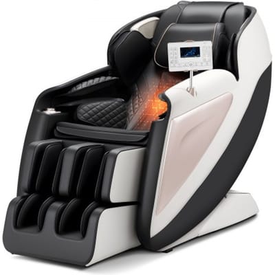 VEVOR Massagestoel Full Body Massagestoel Zero Gravity met SL-rail en 18 automatische standen, relaxstoel met verwarming en intrekbaar pedaal en 36 airbags, voetrol en LCD-scherm, massagestoel 3D-massage