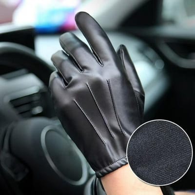 Herenhandschoenen van kunstleer, Perfect om mee te rijden. Deze Premium Handschoenen Bieden Warmte Tijdens de Winter, Voor Motorritten zwart