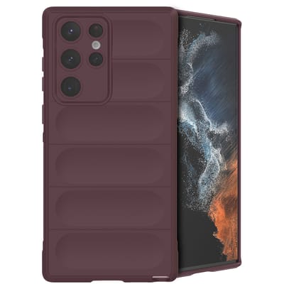 imoshion Hoesje - Geschikt voor Samsung Galaxy S22 Ultra - EasyGrip Backcover - Aubergine