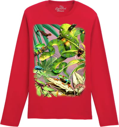 Slang Spin Kikkers Schorpioen Kameleon Scary Creatures The Coloured House Longsleeve T-shirt XXL