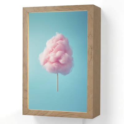 Wandlamp 20x30 cm - Oplaadbaar - Suikerspin - Zoet - Snoep - Wandlampen binnen woonkamer - Slaapkamer lamp met kabel - Decoratieve nachtlamp - Vloerlamp snoer