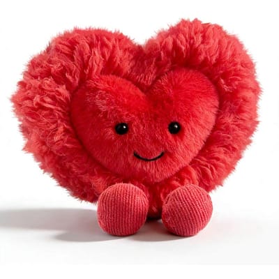 Zacht Hart Pluche Knuffels Schattige Lachende Rode Roze Hart Poppen Schattig Valentijnsdag Cadeau Pluche Beestjes voor Vriendin Woondecoratie Premium Kwaliteit 10cm red