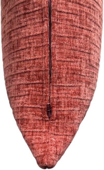 Sierkussen Pardo - Steenrood | Zacht Chenille Kussen met Streep Patroon