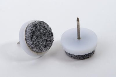 Vilten Glijders - Stoelpootjes Viltjes - Vloer Beschermen - Met Pen Om In Te Slaan - Diameter 20 mm - Wit
