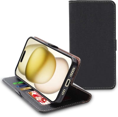 ebestStar - Hoes geschikt voor iPhone 15 Apple, Wallet Etui, Book case hoesje, Zwart