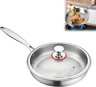Titanium Koekenpan - Antiaanbakpan Braadpan - Keuken Koken - Natuurlijk Antiaanbak Oppervlak - 26 cm - Metaal