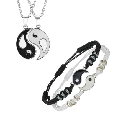 Bixorp Friends Yin Yang Vriendschapsketting + Armband voor 2 - BFF Sieraden set